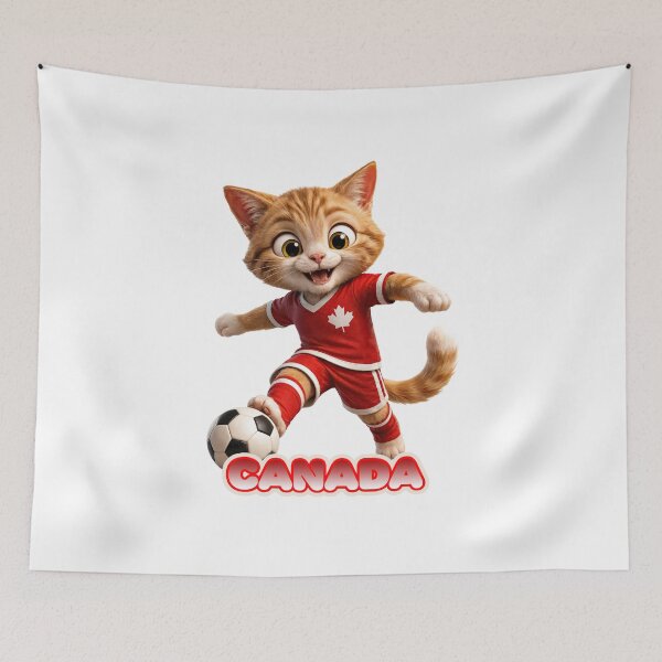 Item preview, Sticker - Decal - Canada Soccer Cat: Playful National Spirit designed and sold by ForeverPrintsOK.
