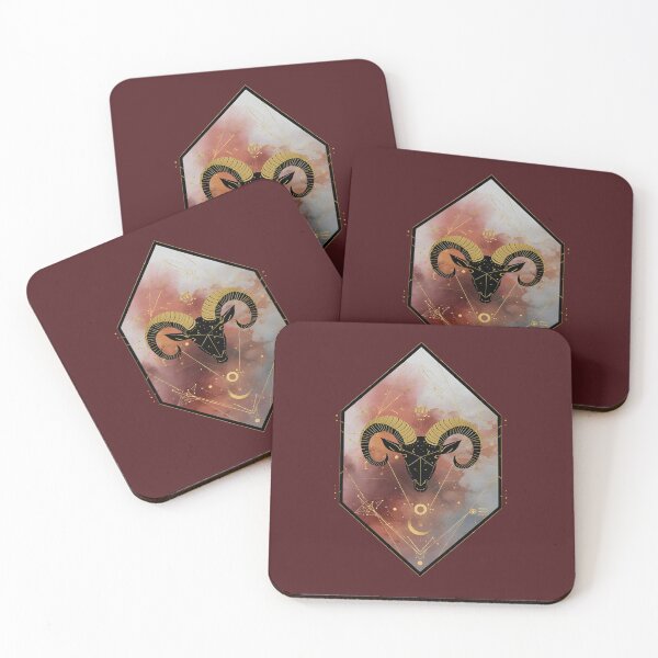 Item preview, Mystic Aries Zodiac Celestial Gold Horoscope Ram Badge designed and sold by Novastitchshop.