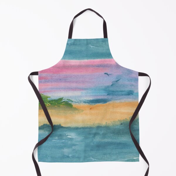 Item preview, Serene Coastal Watercolor Scene with Soft Pastel Sky designed and sold by ShonaCallumArt.