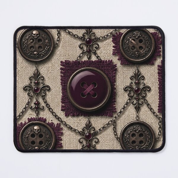Item preview, The Curated Haberdashery - Plum Velvet & Antique Linen Gothic Pattern designed and sold by cabuks.