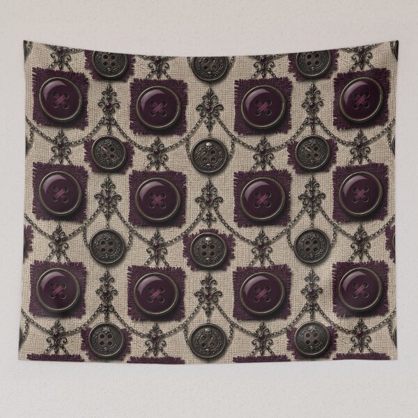 Item preview, The Curated Haberdashery - Plum Velvet & Antique Linen Gothic Pattern designed and sold by cabuks.