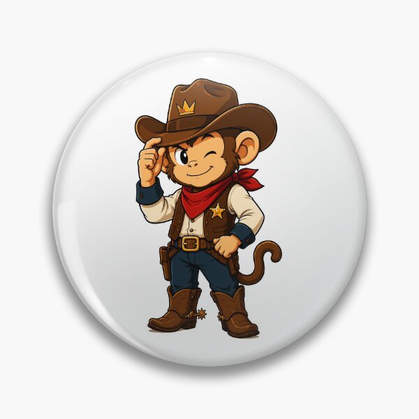 Item preview, Cute Cowboy Monkey Cartoon designed and sold by Krincydigitalart.