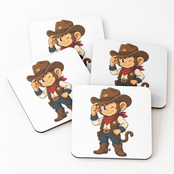 Item preview, Cute Cowboy Monkey Cartoon designed and sold by Krincydigitalart.