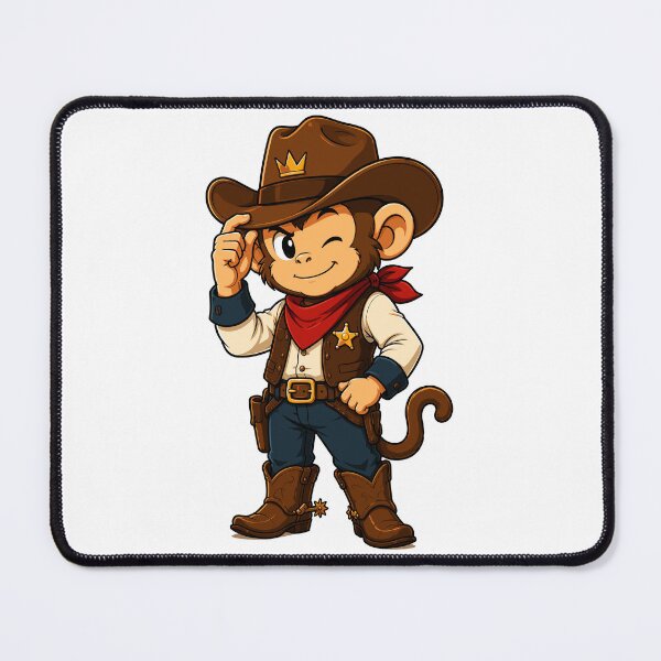 Item preview, Cute Cowboy Monkey Cartoon designed and sold by Krincydigitalart.