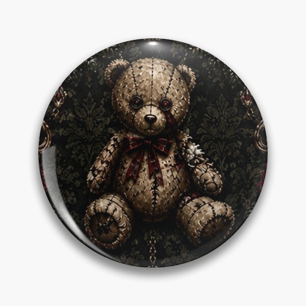Item preview, The Forgotten Nursery - Gothic Stitched Teddy & Crimson Ruby Damask designed and sold by cabuks.