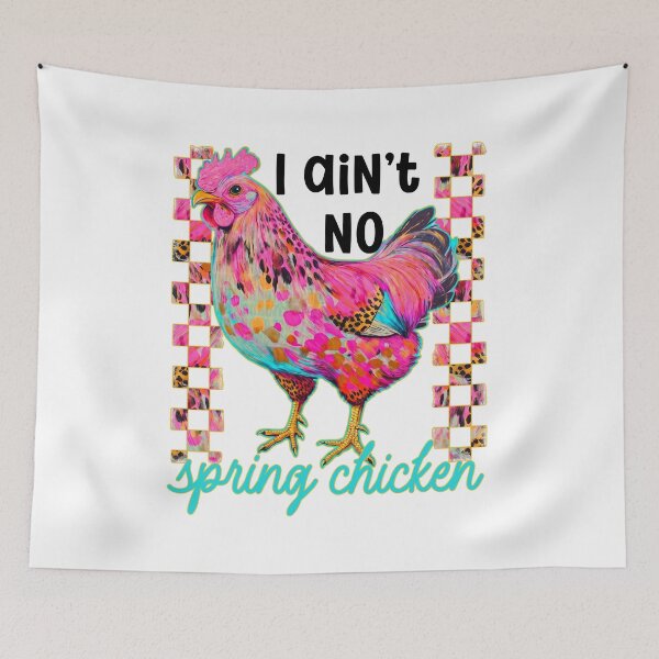 Item preview, I Ain't No Spring Chicken | Funny Senior Birthday | Colorful Neon Chicken Cheetah Print Bold Humor Design designed and sold by TheBeesForYou.