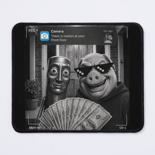 Item preview, Ring Doorbell Camera Motion Alert Meme Pig Holding Money Security Threat designed and sold by LakenDraphil.