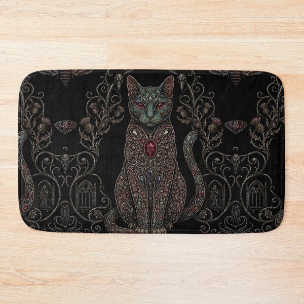 Item preview, Mystic Mosaic Bastet: Gothic Jeweled Cat Art Pattern designed and sold by cabuks.