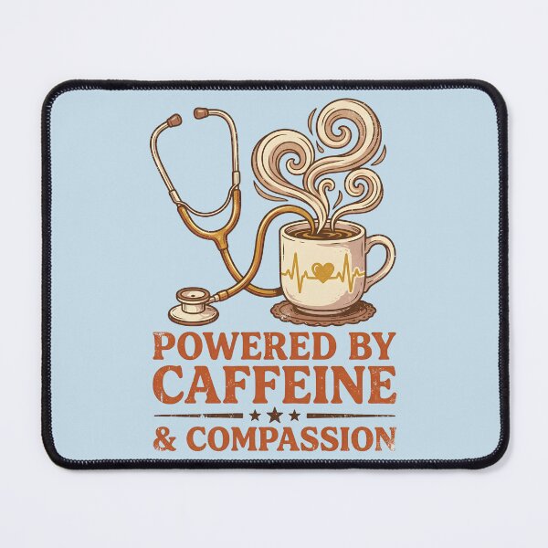 Item preview, Powered By Caffeine & Compassion Retro Nurse designed and sold by Majnon8bp.