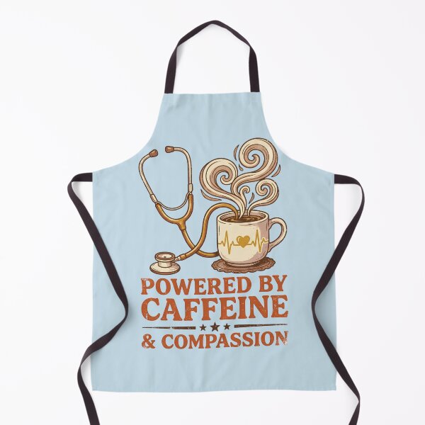 Item preview, Powered By Caffeine & Compassion Retro Nurse designed and sold by Majnon8bp.