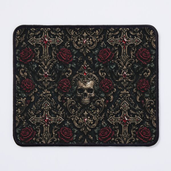 Item preview, Gothic Raven & Skull Sanctuary: Dark Cathedral Rose Pattern designed and sold by cabuks.