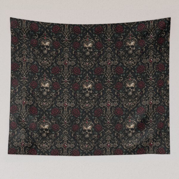 Item preview, Gothic Raven & Skull Sanctuary: Dark Cathedral Rose Pattern designed and sold by cabuks.