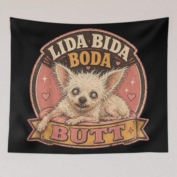 Item preview, Lida Bida Boda Butt Funny Vintage Ugly Chihuahua Dog Portrait designed and sold by LakenDraphil.