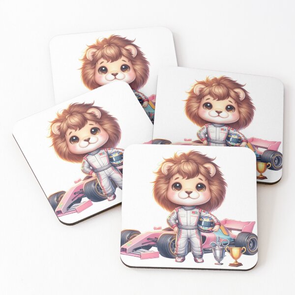 Item preview, Cute Racing Lion Watercolor Sticker | Race Car Animal designed and sold by PixelPressZ.