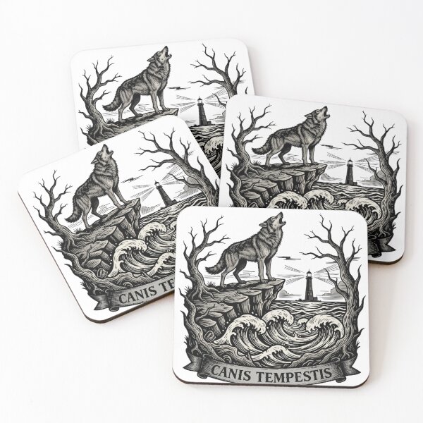 Item preview, Lupus Noctis - Gothic Wolf Howling at Moon Dark Art designed and sold by GoGreenlove.