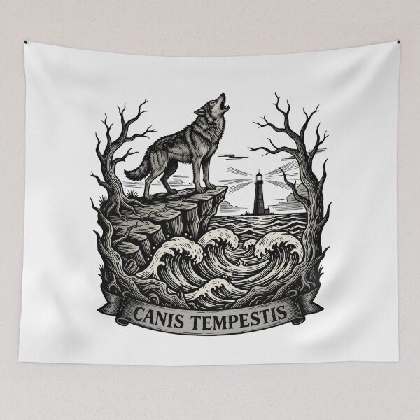 Item preview, Lupus Noctis - Gothic Wolf Howling at Moon Dark Art designed and sold by GoGreenLove.