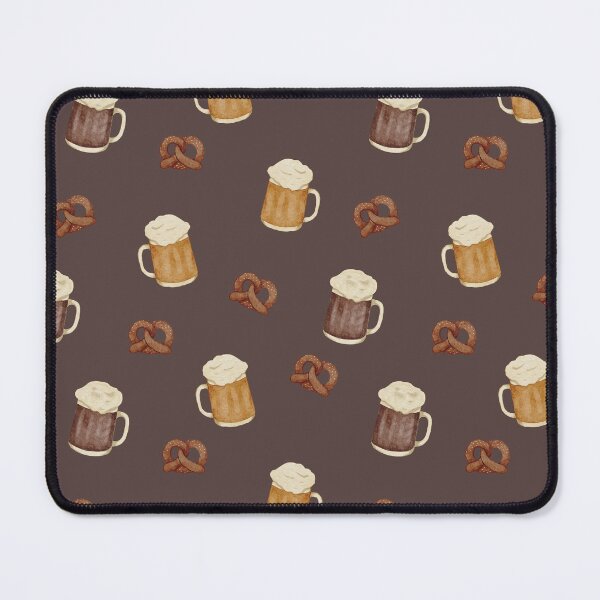 Item preview, Watercolor Beer and Pretzels Dark Oktoberfest Pattern designed and sold by svitlaarty.