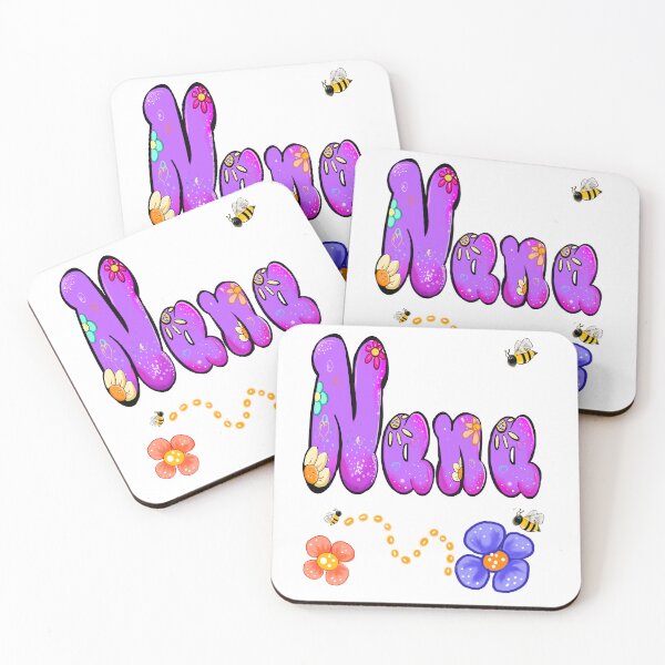 Item preview, Nana Name - personalised,personalized custom name with honey e bees and flowers designed and sold by Artonmytee.
