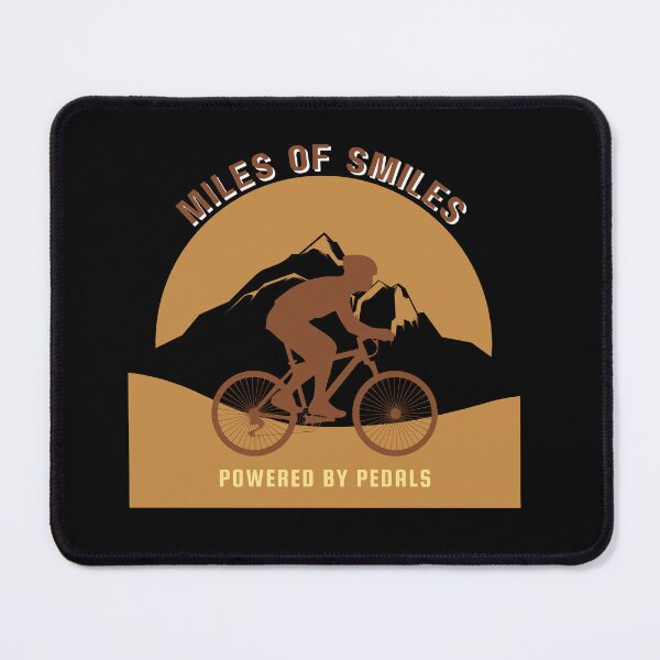Item preview, Miles of Smiles Powered by Pedals Cycling Mountain Badge designed and sold by LoudVictory.