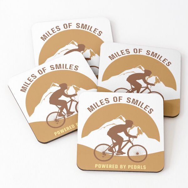 Item preview, Miles of Smiles Powered by Pedals Cycling Mountain Badge designed and sold by LoudVictory.