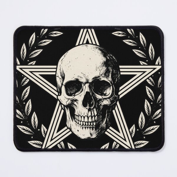 Item preview, Vintage Gothic Skull with Star and Wreath designed and sold by seven things shop.