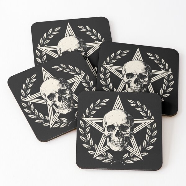 Item preview, Vintage Gothic Skull with Star and Wreath designed and sold by seven things shop.