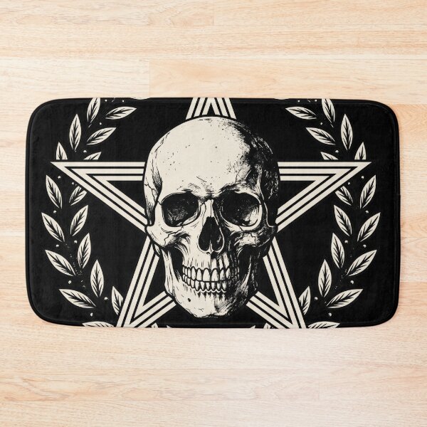 Item preview, Vintage Gothic Skull with Star and Wreath designed and sold by seven things shop.