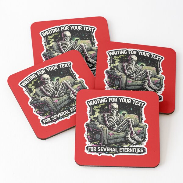 Item preview, Waiting For Your Text Skeleton - Funny Dark Humor Graphic designed and sold by RebelVibeX.
