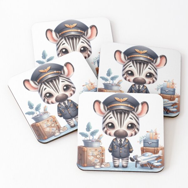 Item preview, Cute Pilot Zebra Watercolor Sticker | Airplane Animal designed and sold by PixelPressZ.