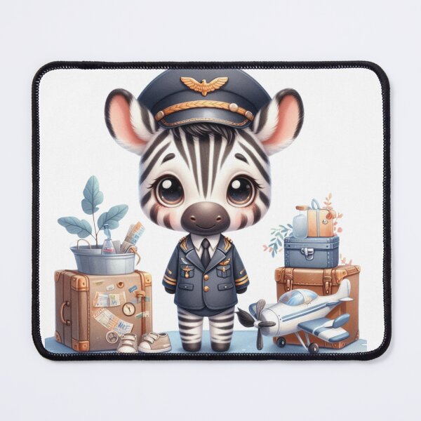 Item preview, Cute Pilot Zebra Watercolor Sticker | Airplane Animal designed and sold by PixelPressZ.