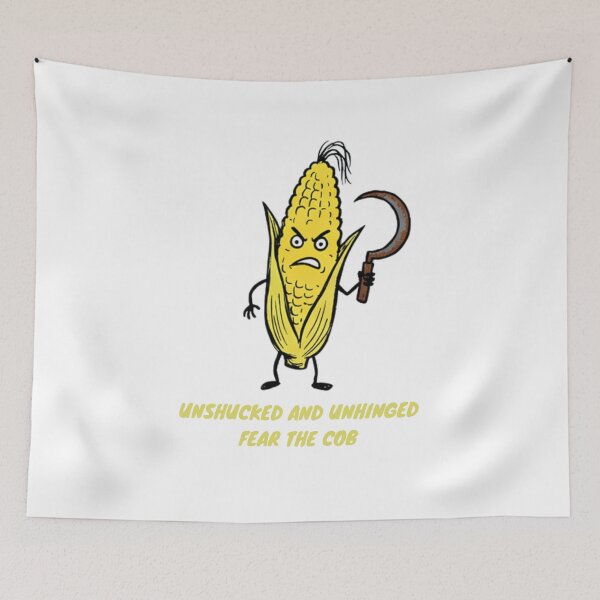Item preview, Angry Corn With Sickle Cartoon Grim Reaper Veggie designed and sold by PM.