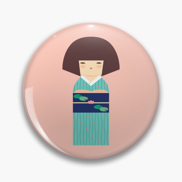 Artikelvorschau, Niedliche japanische Kimono-Puppe – Moderner Kokeshi-Stil, blauer Kimono entworfen und verkauft von Ama Zuan.