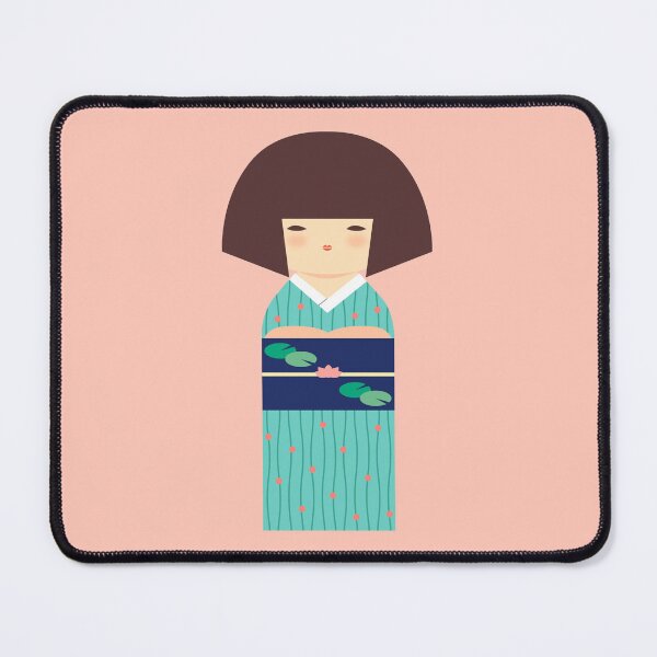 Item preview, Cute Japanese Kimono Doll - Modern Kokeshi Style Blue Kimono designed and sold by Ama Zuan.