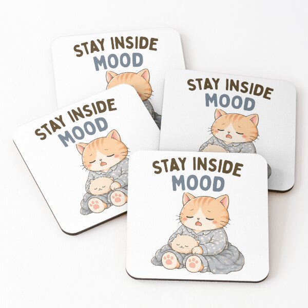 Item preview, Stay Inside Mood Cat | Cute Kawaii Aesthetic | Cozy Sleepy Design designed and sold by The Mood Index.
