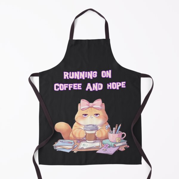 Item preview, Running On Coffee And Hope Cat designed and sold by Moody Vibes Studio.