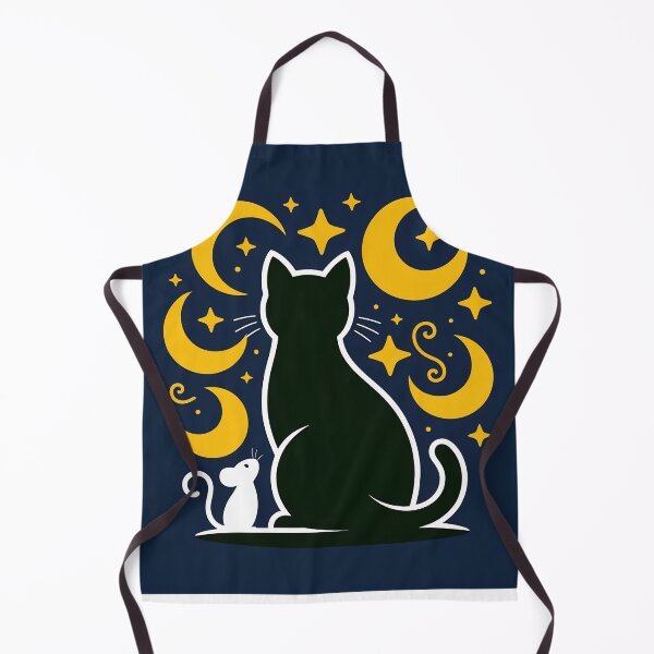 Item preview, Black Cat and White Mouse Under Moonlight, Cute Cat Lover Design, Mystical Night Sky Art, Whimsical Pet Illustration, Moon and Stars Graphic designed and sold by WHDProduction45.