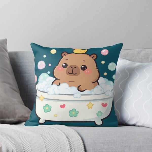 Item preview, Cute Kawaii Capybara Bath Time Rubber Duck Bubbles designed and sold by Sovira Studio .