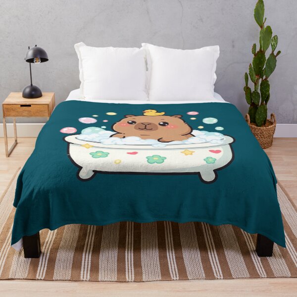 Item preview, Cute Kawaii Capybara Bath Time Rubber Duck Bubbles designed and sold by Sovira Studio .
