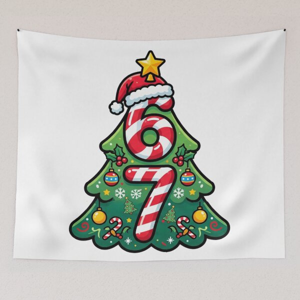 Item preview, funny candy cane 67 christmas meme six seven designed and sold by ArtDesignTp.