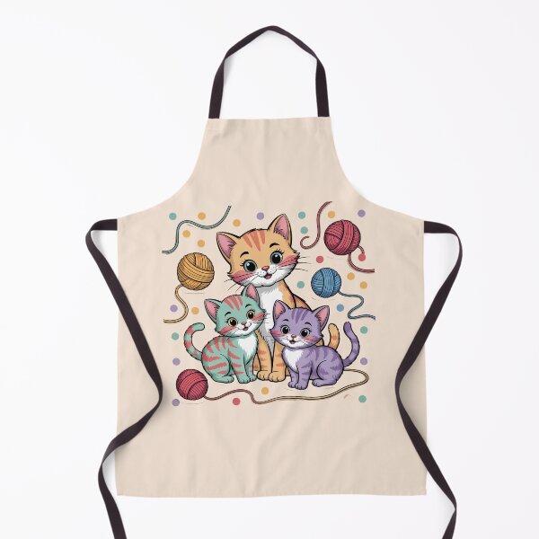 Item preview, Cute Cat Family with Yarn Ball | Adorable Cartoon Kitty Illustration for Cat Lovers designed and sold by MarJul.