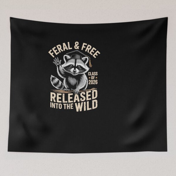Item preview, Feral & Free Class of 2026 Raccoon Graduate designed and sold by SuperAndSocial.