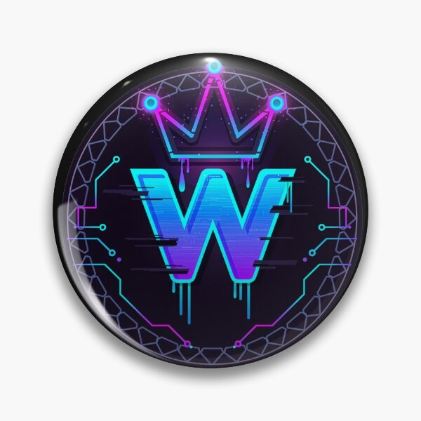 Item preview, Glitch crown letter W cyberpunk gaming emblem neon esports winner logo badge designed and sold by icemanphotos.