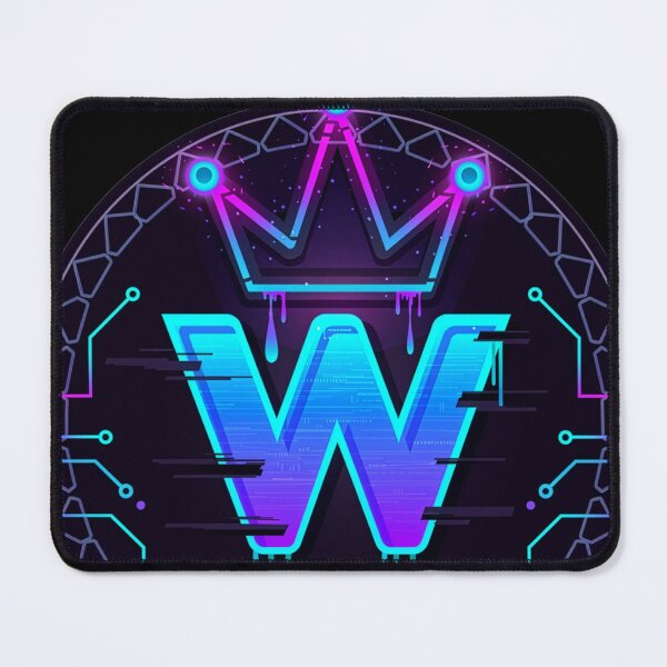 Item preview, Glitch crown letter W cyberpunk gaming emblem neon esports winner logo badge designed and sold by icemanphotos.