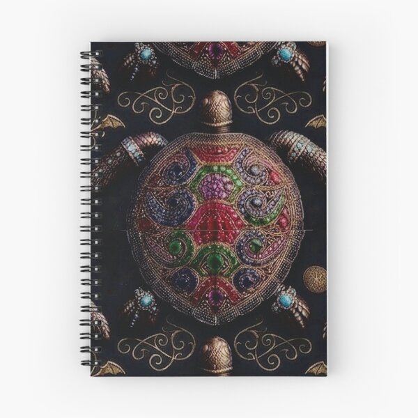 Item preview, Royal Jeweled Sea Turtle - Luxury Gemstone Mosaic & Gold Filigree Pattern designed and sold by cabuks.