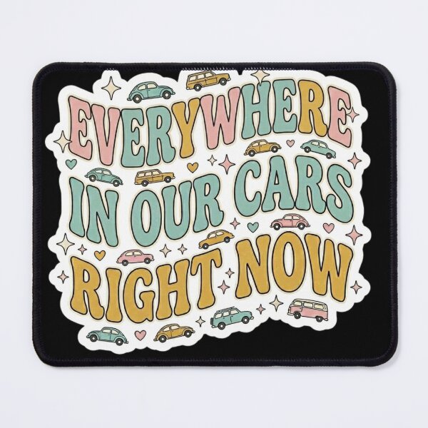 Item preview, Everywhere In Our Cars Right Now Retro Black Aesthetic Sticker . designed and sold by  BreedCraft Studio.