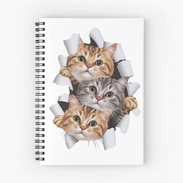 Item preview, 3D Cats Peeking Through Torn Paper - Cute Kittens Ripped Paper Art designed and sold by gokhanuzen.