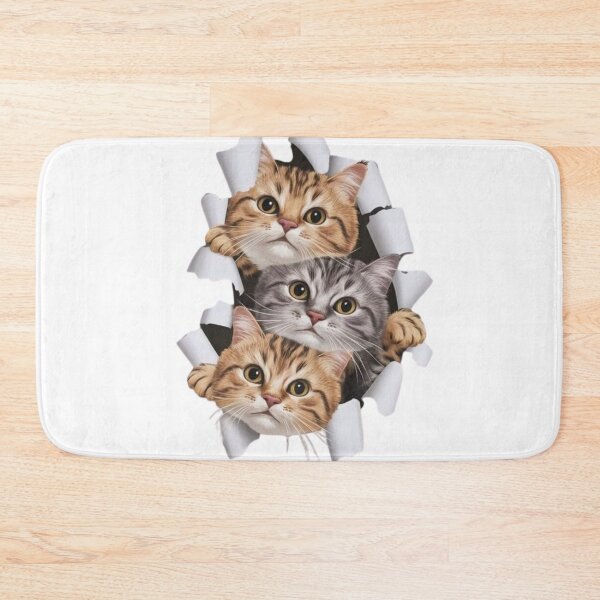 Item preview, 3D Cats Peeking Through Torn Paper - Cute Kittens Ripped Paper Art designed and sold by gokhanuzen.