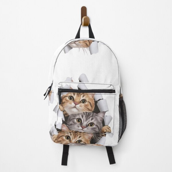 Item preview, 3D Cats Peeking Through Torn Paper - Cute Kittens Ripped Paper Art designed and sold by gokhanuzen.