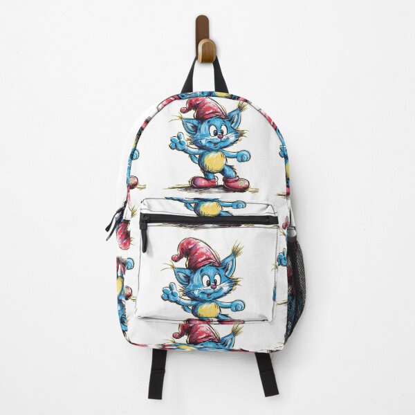 Item preview, Cute Blue Cat Mascot Retro Christmas Elf Hat Cartoon Streetwear Graphic designed and sold by DesignArtist.ia.