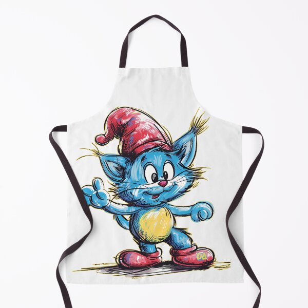 Item preview, Cute Blue Cat Mascot Retro Christmas Elf Hat Cartoon Streetwear Graphic designed and sold by DesignArtist.ia.